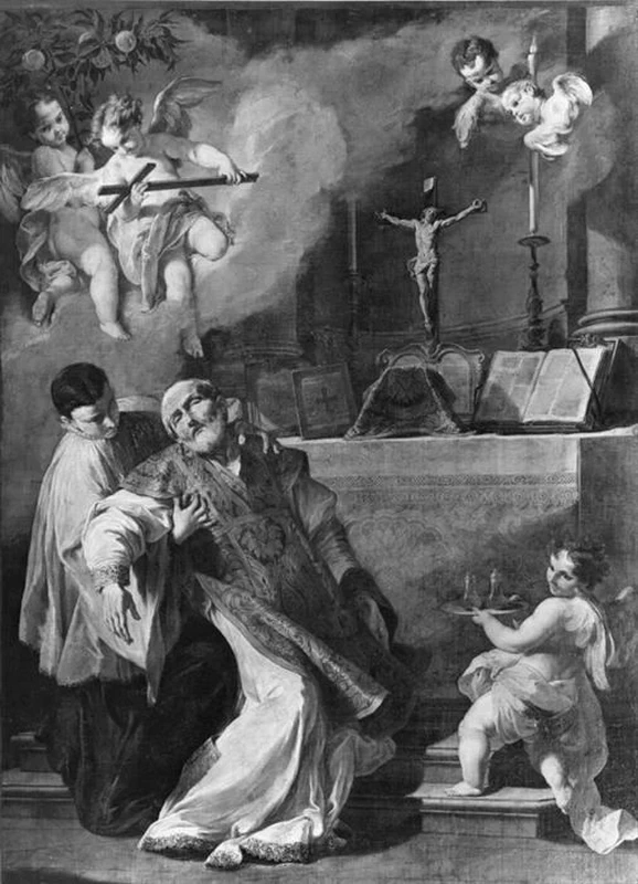 283-Giambattista Pittoni-Svenimento di Sant'Andrea Avellino - Chiesa di san Gaetano, Brescia  